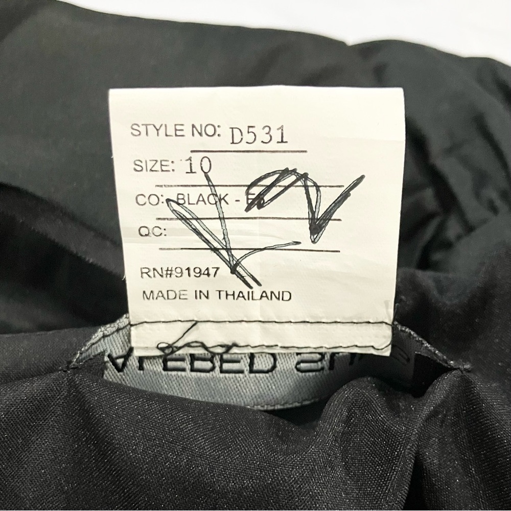 Alfred Sung D531 Black Taffeta One-Shoulder Wedding Guest Prom Dress Gown Sz 10 - Picture 8 of 12